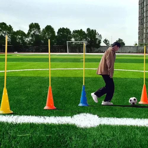 Miniatura 5 de Bastones de entrenamiento de agilidad de fútbol, paquete de 5 unidades, color amarillo, bastones de slalom de velocidad para equipos deportivos