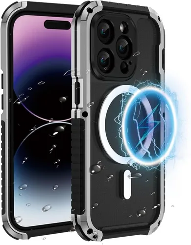 Miniatura 11 de FW - Funda de metal para iPhone 15 Pro, compatible con MagSafe, funda para iPhone 15 Pro, marco de metal de aluminio, cuerpo completo, resistente