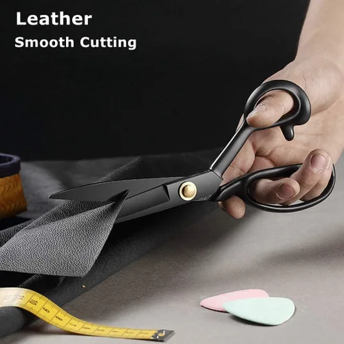 Miniatura 8 de Tijeras de costura profesionales de 12 pulgadas para ropa de cuero, de alta resistencia industrial, acero de alto carbono, tijeras afiladas