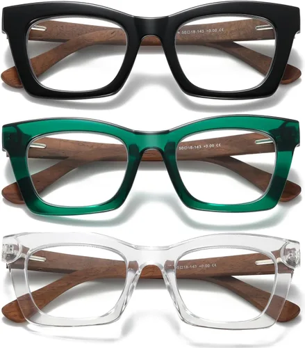 Miniatura 10 de Hubeye Oprah Style - Lentes de lectura para mujeres y hombres, bloqueo de luz azul, para computadora con bisagra de resorte Negro