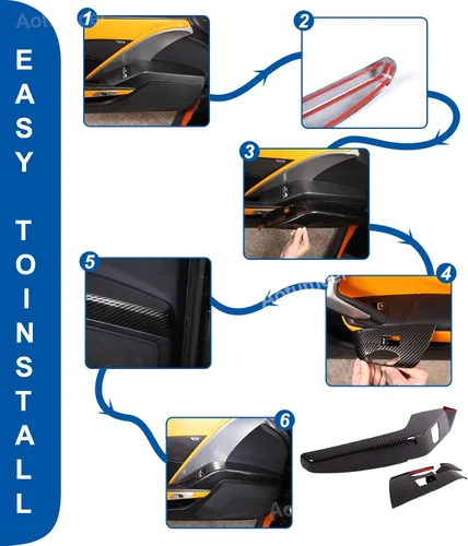 Miniatura 5 de Cubierta del panel de control de la ventana de la puerta del automóvil para Chevrolet Corvette C7 para el interior del automóvil (2 piezas)