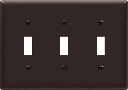 Miniatura 20 de ENERLITES Placa de interruptor triple para pared, placa para interruptor de palanca, acabado brillante, tamaño estándar de 3 posiciones 4.50" x Gris