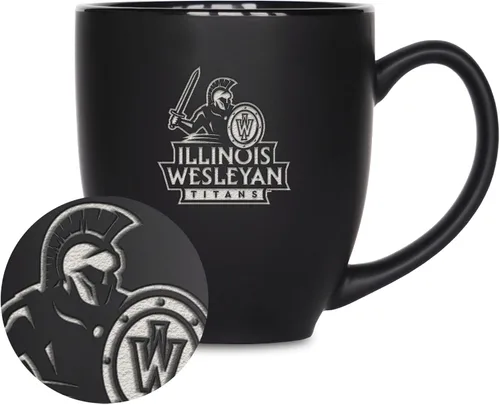 Miniatura 48 de Rico Industries - Taza de cerámica mate negra con grabado láser estándar de 15oz para NCAA (escuelas T & U) - Para bebidas calientes o frías