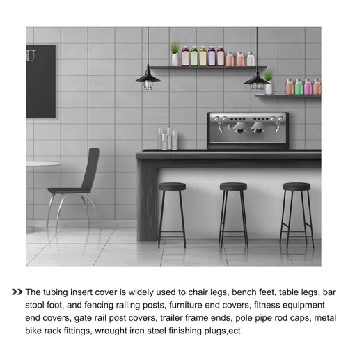Miniatura 4 de METALLIXITY Tapas cuadradas para postes (1.97 x 1.97 pulgadas), 8 unidades, tapón de extremo de tubo de plástico, para decoración de muebles