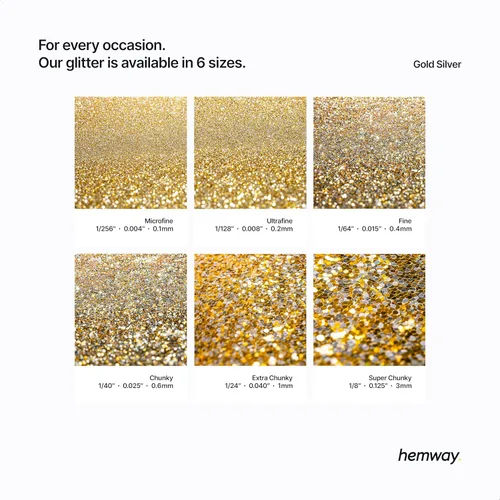 Miniatura 180 de Hemway - Purpurina para resina 100g, cristales metálicos plateados, copos súper gruesos para vasos de epoxi, cera de fusión