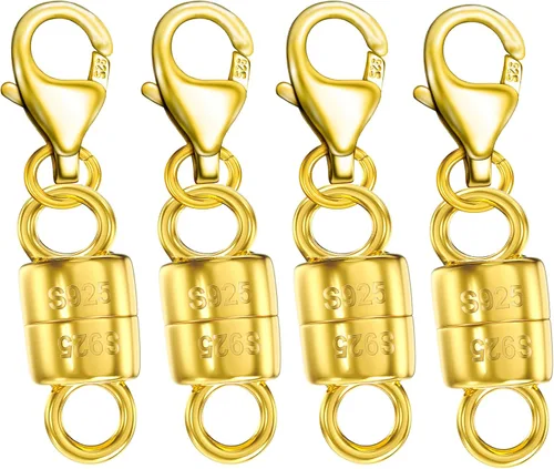 Miniatura 8 de Dailyacc cierres magnéticos para collares de langosta de plata 925 y cierres de seguridad en plata esterlina con convertidores de joyería de oro