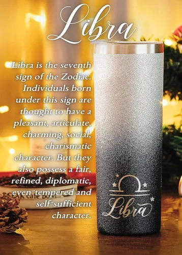 Miniatura 7 de Regalos del zodiaco Onebttl para mujeres, mejores regalos de cumpleaños para amigas, vaso de 20 oz de acero inoxidable, logotipo grabado en negro