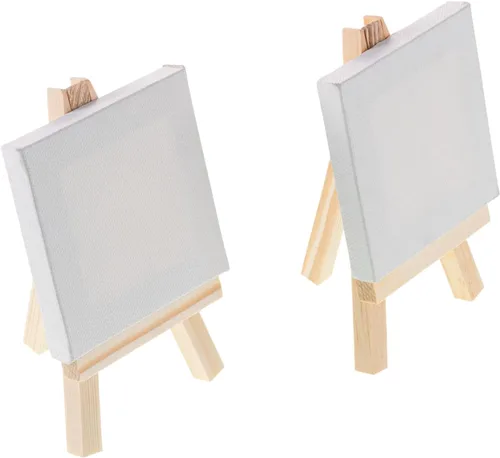 Miniatura 2 de Paquete de fiesta mini lienzos con caballete, 4 piezas, para artistas principiantes, ideal para bellas artes, manualidades, decoración del hogar
