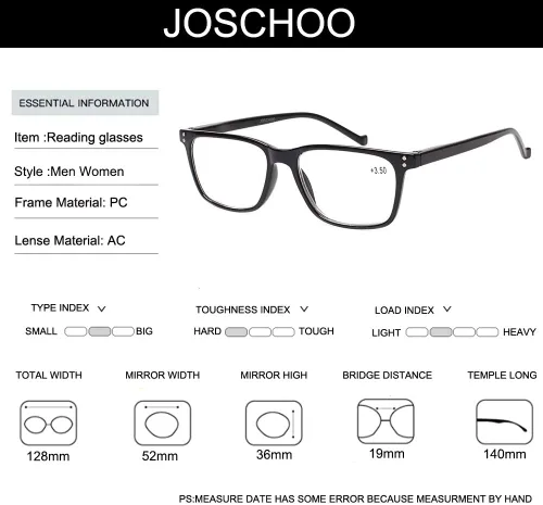 Miniatura 2 de JOSCHOO Paquete de 5 lentes de lectura para hombres y mujeres, bisagras de resorte, anteojos cómodos para leer (5 negros, 1.75)