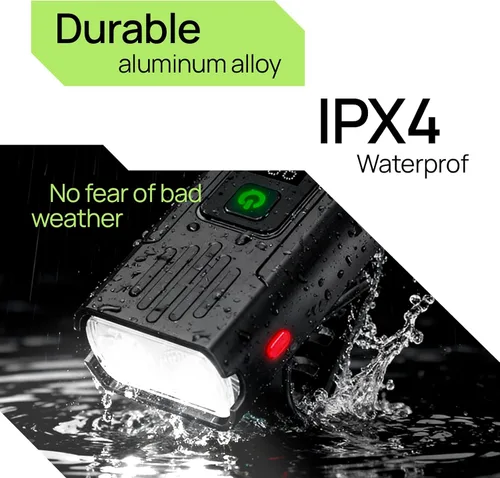 Miniatura 9 de Luces inteligentes para bicicleta delanteras y traseras, kit R15, recargable por USB C con detección automática de frenos, 500 lúmenes impermeable