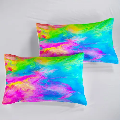 Miniatura 5 de AILONEN Sábana Bajera Ajustable con Tie Dye Tamaño Twin, Sábanas de Cama Coloridas de Estilo Hip-hop Superior para Niñas Adolescentes Niños, Juego