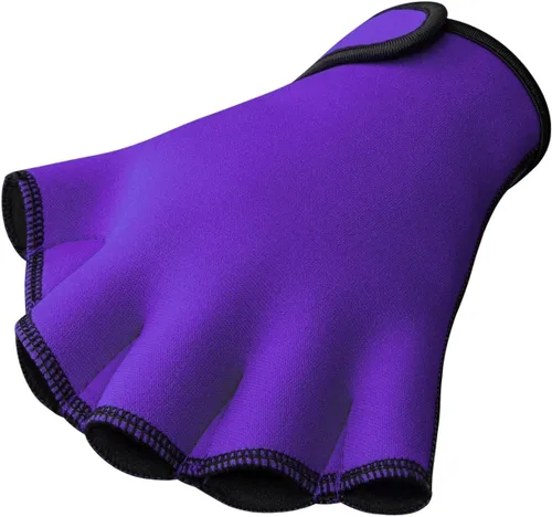 Miniatura 7 de FitsT4 Sports Guantes de natación con aletas Guantes de natación palmeados Fitness Aeróbico acuático Negro