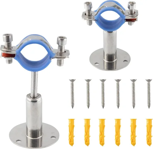 Miniatura 7 de Soporte de tubo de montaje en pared de acero inoxidable 304, abrazadera de tubo ajustable, soporte de correa de tubo de soporte fijo para tubos