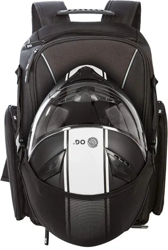 Miniatura 11 de Mochila de Motocicleta Original OG Negra Expandible, Bolsa para Casco de Moto, Correa para Casco