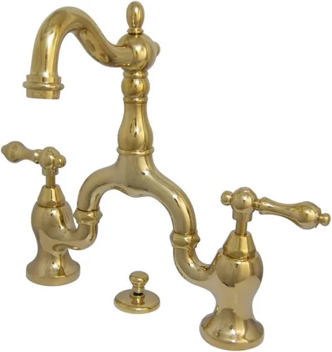 Kingston Brass KS7972AL - Grifo de baño con puente de campo inglés, latón pulido, 10.75 x 4.75 x 2.13