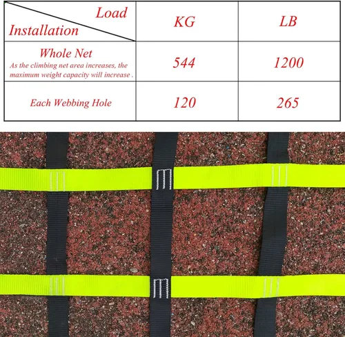 Miniatura 3 de Red de escalada para adultos, red de carga, para ejercicio en interiores y exteriores, red de campo de ninja, columpio, jungla, gimnasio, correa