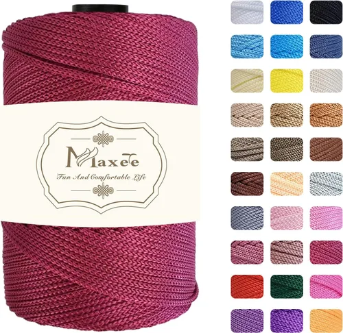 Miniatura 17 de Cordón de macramé premium de poliéster 3 mm × 218 yardas, cordón de macramé 100% polipropileno de 3 mm, ideal para crochet, colgadores de pared, 30