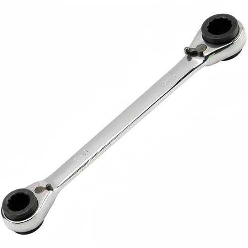 Unifizz Llave de trinquete de doble cabeza de acero al cromo vanadio 4 en 1, llave de trinquete de doble extremo de caja 4x5-0.236x0.315 in, llave