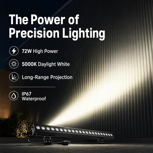 Miniatura 4 de Paquete de 2 luces de pared para exteriores de 72 W, 40 pulgadas, 5000 K, luz diurna blanca LED, barra de luz LED de 120 V, impermeable, IP67