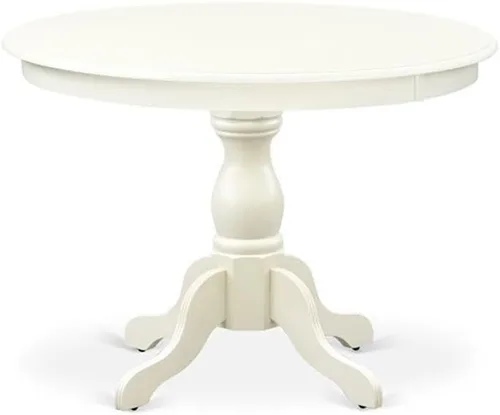 Miniatura 3 de East West Furniture HBIP3-LWH-C Hartland - Juego de comedor de 3 piezas para espacios pequeños, contiene una mesa redonda con pedestal y 2 sillas