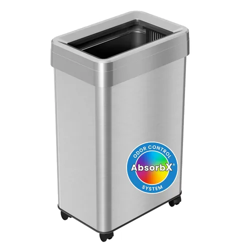 Miniatura 8 de iTouchless SoftStep - Cubo de basura y contenedor de reciclaje de 16 galones con filtros de olores dobles y cubos extraíbles codificados por Plata