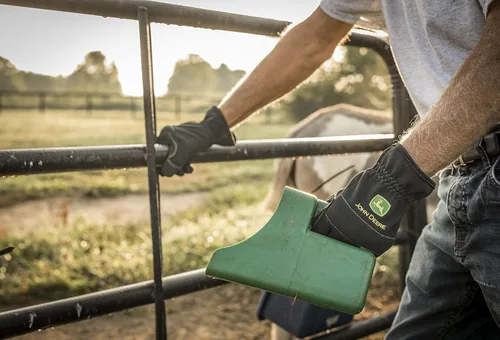 Miniatura 6 de John Deere JD86021-XL - Palma de cuero sintético para hombre, alta destreza, resistente a la abrasión, nudillos acolchados, negro, XL