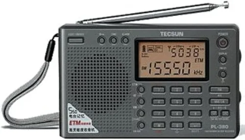TECSUN PL-380 DSP estéreo FM. Frecuencia media. Onda corta. Onda larga. Receptor de radio de lazos de seguimiento de fase de banda mundial,