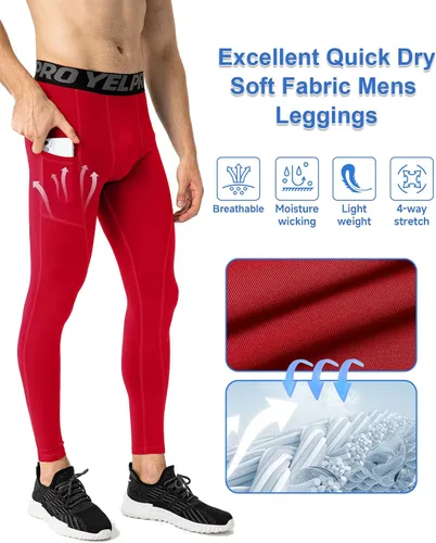 Miniatura 64 de SPVISE Pantalones de compresión para hombre, leggings para deportes, gimnasio, mallas atléticas frescas y secas, capa base para correr, fútbol