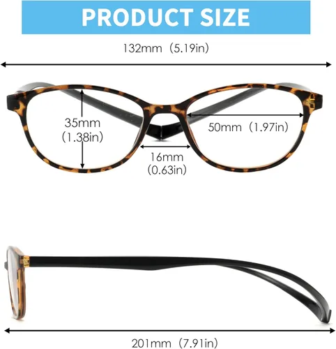 Miniatura 6 de JM Paquete de 2 lentes de lectura magnéticos para hombres y mujeres, cuello colgante, bloqueo de luz azul, para lectura de computadora, color negro