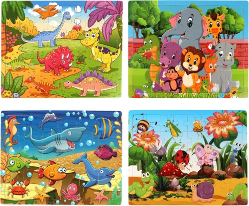 Miniatura 10 de SYNARRY Rompecabezas Grandes de Vehículos de Construcción de Madera para Niños Pequeños de 3-5 Años, Rompecabezas de Camión Monstruo de 24 Piezas