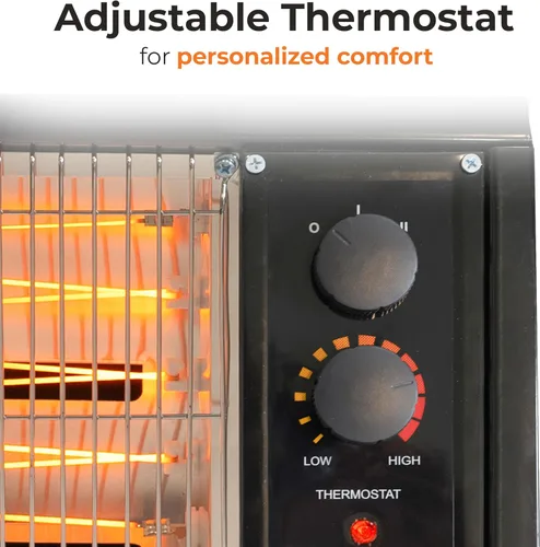 Miniatura 2 de Comfort Zone Calentador Radiante Eléctrico 1500/W Negro