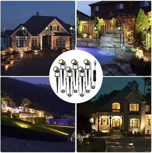 Miniatura 4 de Paquete de 2 luces de extensión cada una con cables de 9.84 pies para luces blancas cálidas de paisaje, sin enchufe/adaptador