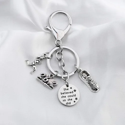 Miniatura 2 de FUSTMW Llavero de corredor de regalo de maratón, joyería de maratón, regalos para correr
