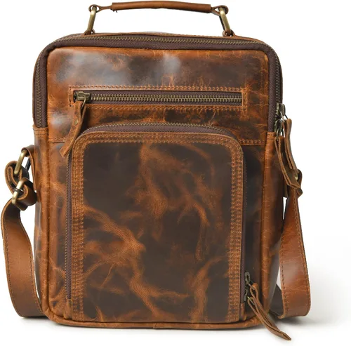 Bolso bandolera pequeño de cuero para hombre, bolso de cuero para hombre, bolso de hombro vintage, bolso cruzado para el trabajo