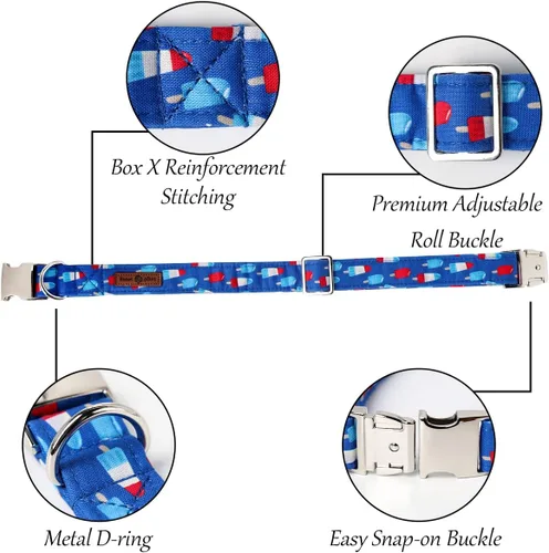 Miniatura 3 de Lionet Paws Collar patriótico para perro con corbatín, 4 de julio, suave y cómodo, ajustable, de verano, con pajarita, para perros, macho y hembra