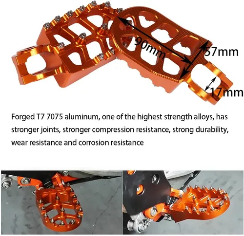 Miniatura 2 de Reposapiés para Moto de Motocross y Dirt Bike, Pedales para KTM SX SXF EXC EXCF XC XCF XCW XCFW SMC 65 85 125 150 200 250 350 450 530 para Husqvarna