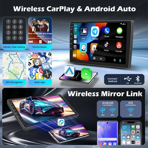 Miniatura 5 de [4+64G] Android 15 Estéreo de coche para Hyundai Elantra 2014 2015 2016, Hikity 9 pulgadas IPS pantalla táctil Elantra Radio inalámbrico Carplay
