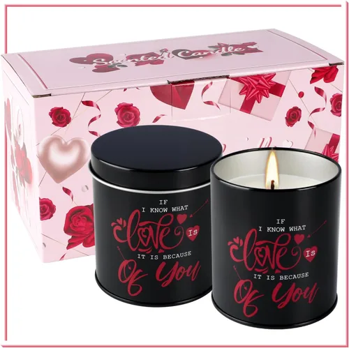 Miniatura 5 de Paquete de 2 velas perfumadas de lavanda para el día de San Valentín, velas de cera de soja de aromaterapia para parejas, padres, esposo, esposa, 9