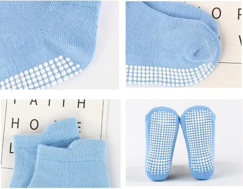 Miniatura 2 de Calcetines tobilleros antideslizantes con agarres, calcetines elásticos para bebés, para niños y niñas, recién nacidos, 6 pares de 1 a 3 años