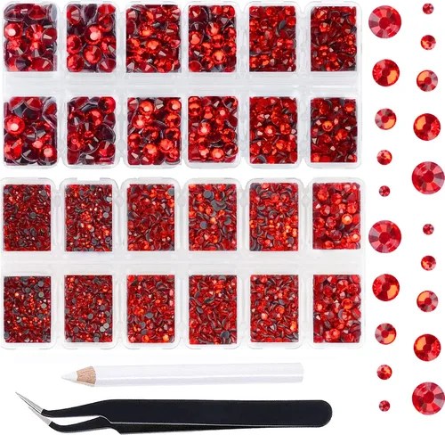 Miniatura 37 de Massive Beads 7800 vasos de hierro termoadhesivos con parte trasera plana, 5 tamaños, diamantes de imitación para hacer proyectos de bricolaje