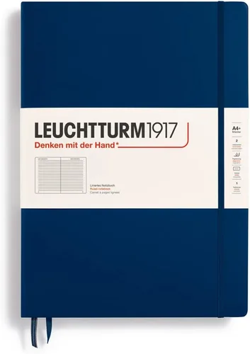 Miniatura 23 de LEUCHTTURM1917 - Cuaderno de tapa dura Master Classic A4+ - 235 páginas numeradas para escritura y diario (negro, a rayas)