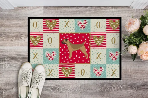 Miniatura 2 de Caroline's Treasures CK5913JMAT Border Terrier Love - Tapete para puerta delantera, 24 x 36 pulgadas, para interiores y exteriores, para entrada