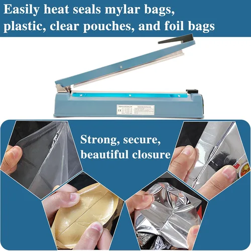 Miniatura 3 de Sellador térmico Impulse de 16 pulgadas para bolsas Mylar, máquina selladora de calor para bolsas de plástico/polietileno/galletas, sellador manual