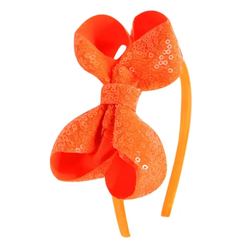 Miniatura 7 de Diademas con lazo para el pelo con lentejuelas brillantes, lazos de cinta para niñas, niños y mujeres (negro)