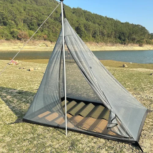 Miniatura 6 de Tienda de campaña caliente con estufa de leña Jack Tienda de campaña tipi de invierno 4 estaciones Tienda de mochilero para supervivencia Caza Pesca
