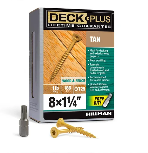 Miniatura 41 de Deck Plus Tornillos para valla y madera exterior con revestimiento epoxi de 3 pulgadas #10 x 3 Torx/Star Drive Incluido, rosca gruesa, tornillo