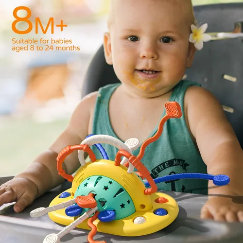 Miniatura 2 de VoMii - Juguetes de silla alta con ventosa, juguetes sensoriales Montessori para habilidades motoras finas de 1 año, regalo de silicona de grado