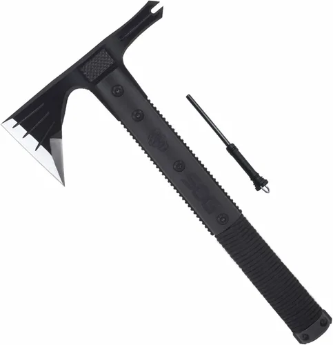 Miniatura 2 de SOG Survival Hawk - Hacha táctica de exterior especializada, iniciador de fuego, sacaclavos, martillo, hoja multiusos con mango recubierto