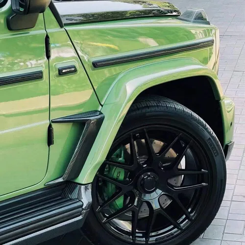 Miniatura 7 de Ventilación lateral de fibra de carbono para Mercedes Benz Clase G W463 G500 G550 G63 AMG Sport Utility 4 puertas 2019-2024 cubierta de toma de aire