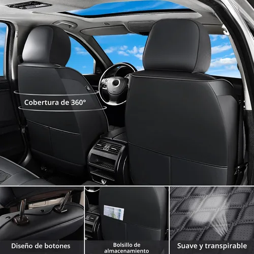 Miniatura 2 de Huidasource Fundas de asiento para Ford, funda de cojín de cuero para asiento de camioneta compatible con Ford F150 SuperCrew 2015-2025 y 2017-2025